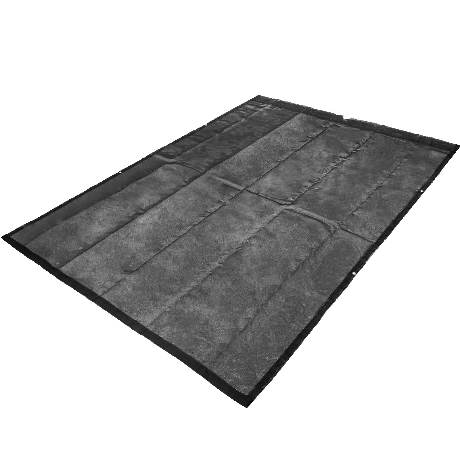 Lona de malla para camión volquete VEVOR de 8 x 20 pies, lona de malla negra con ojales, lona de malla resistente con pantalla de apertura de bolsillo de 6 pulgadas, lona de remolque recubierta de PVC, para cubierta de cama de camión
