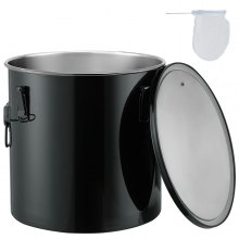 Cubo de grasa para freidora VEVOR, contenedor de eliminación de aceite de 8 galones, cubo de aceite para freidora de acero inoxidable con revestimiento a prueba de óxido, contenedor de transporte de aceite con tapa, clips de bloqueo, bolsa de filtro para filtrar aceite de cocina caliente, negro
