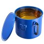 Cubo de grasa para freidora VEVOR, contenedor de 10 galones para desechar aceite, cubo de acero al carbono con revestimiento antioxidante, contenedor para transportar aceite con tapa, clips de bloqueo y bolsa de filtro para filtrar aceite de cocina caliente, azul