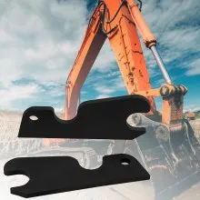 VEVOR Orejas de cubo de fijación rápida, orejas de cubo de excavadora de 3/4 pulgadas de grosor, 2 piezas de orejas de cubo, acero con revestimiento negro con artesanía de metal precisa, compatible con KX040 KX71 KX91 KX121
