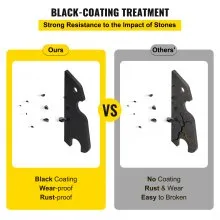 VEVOR Orejas de cubo de fijación rápida, orejas de cubo de excavadora de 3/4 pulgadas de grosor, 2 piezas de orejas de cubo, acero con revestimiento negro con artesanía de metal precisa, compatible con KX040 KX71 KX91 KX121