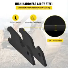 VEVOR Orejas de cubo de fijación rápida, orejas de cubo de excavadora de 3/4 pulgadas de grosor, 2 piezas de orejas de cubo, acero con revestimiento negro con artesanía de metal precisa, compatible con KX040 KX71 KX91 KX121
