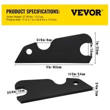 VEVOR Orejas de cubo de fijación rápida, orejas de cubo de excavadora de 3/4 pulgadas de grosor, 2 piezas de orejas de cubo, acero con revestimiento negro con artesanía de metal precisa, compatible con KX040 KX71 KX91 KX121