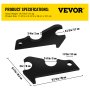 VEVOR Orejas de Cucharón de Fijación Rápida, Orejas de Cucharón para Excavadora de 3/4" de Grosor, Acero con Revestimiento Negro con Artesanía de Metal Precisa, Compatible con KX040 KX71 KX91 KX121