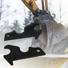 VEVOR Orejas de cubo de fijación rápida, orejas de cubo de excavadora de 3/4 pulgadas de grosor, 2 piezas de orejas de cubo, acero con revestimiento negro con artesanía de metal precisa, compatible con KX040 KX71 KX91 KX121