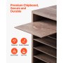 Organizador de documentos VEVOR, buzón de oficina con 27 compartimentos y estantes extraíbles, clasificador de buzones de madera de aglomerado para oficina, hogar y aula, clasificador de archivos, documentos y papel, color negro y gris.
