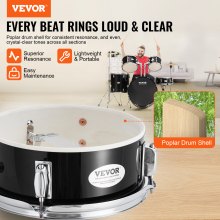 VEVOR Juego de batería para adultos, 5 piezas, 22 pulgadas, kit completo de batería de tamaño completo con bajo Toms Snare, tambor de piso, soportes de trono ajustables, pedal de charles y baquetas, kit de batería para principiantes para adultos, negro