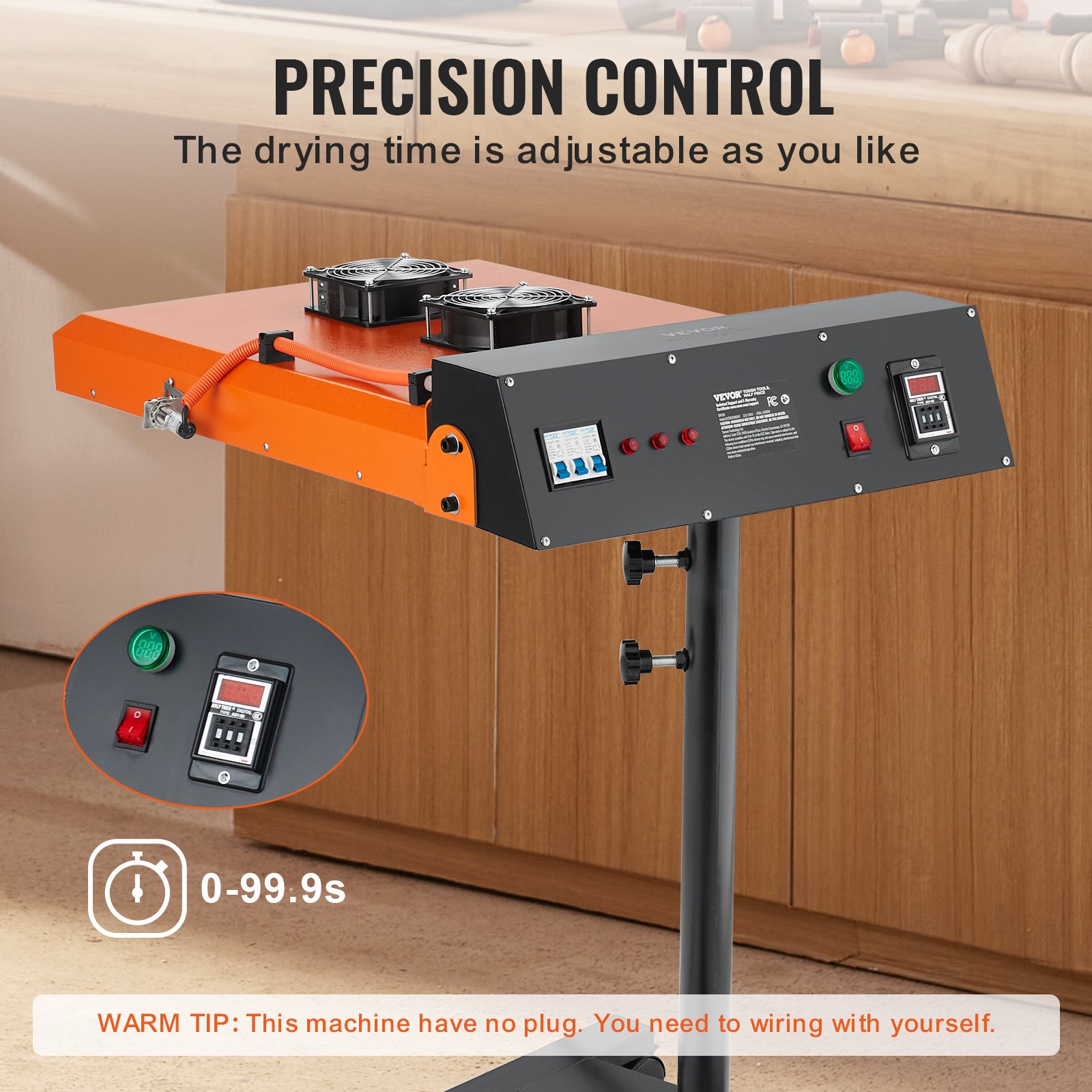 Secador de serigrafía VEVOR Pro Flash de 19 x 21 pulgadas, secador infrarrojo automático de 6000 W con doble ventilador para máquinas de serigrafía, secador con sensor y altura ajustable.