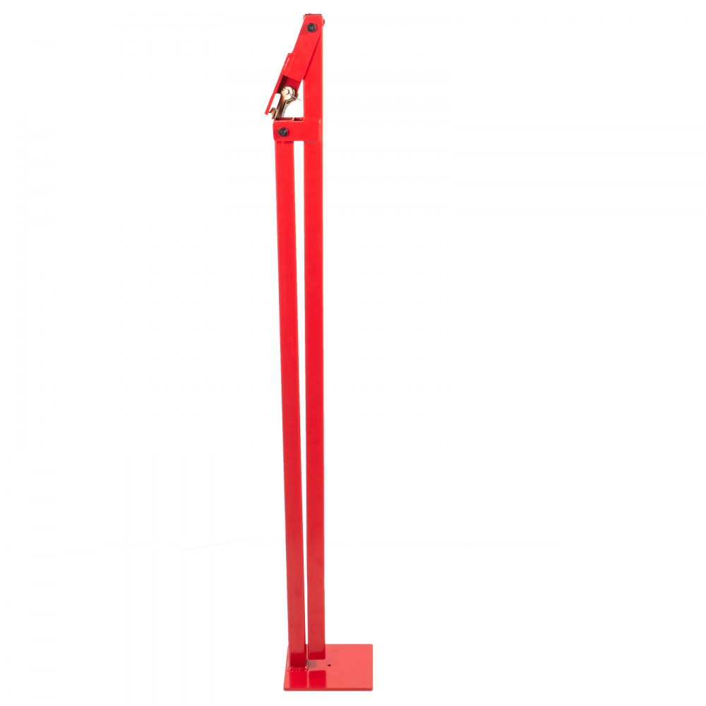 Extractor de postes en T VEVOR rojo con base resistente y marco alto.