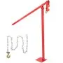 VEVOR Extractor de postes en T, 43.3 x 5.9 x 5.9 pulgadas, gato de valla resistente con cadena de elevación de 118 pulgadas de largo, marco de pie de hierro con recubrimiento en polvo y palanca, para poste redondo, estacas en T, postes de señalización y tocón de árbol, rojo