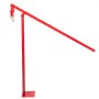 Extractor de postes en T VEVOR rojo con mango largo y base.