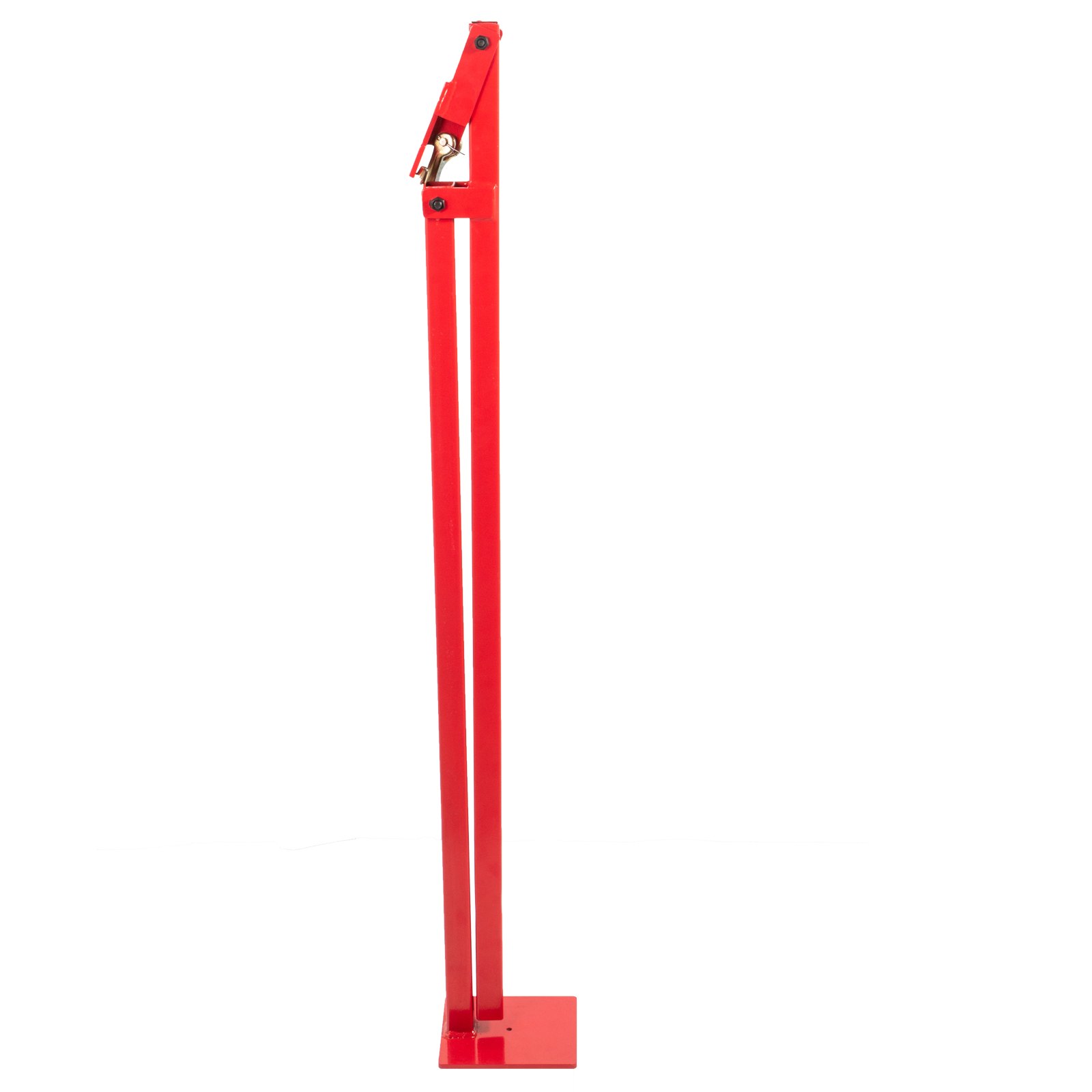 Extractor de postes en T VEVOR rojo con base resistente y marco alto.