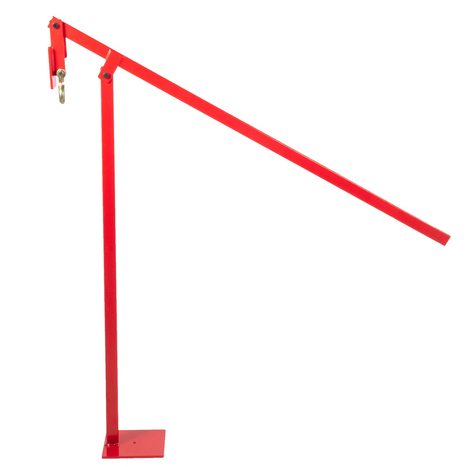 Extractor de postes en T VEVOR rojo con mango largo y base.