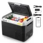 Refrigerador para coche VEVOR de 12 voltios, 31,7 cuartos/30 litros, enfriador eléctrico portátil con temperatura ajustable de -20 °C a 20 °C, compresor de 12/24 V CC y 100-240 V CA, ideal para exteriores, camping, viajes y autocaravanas.