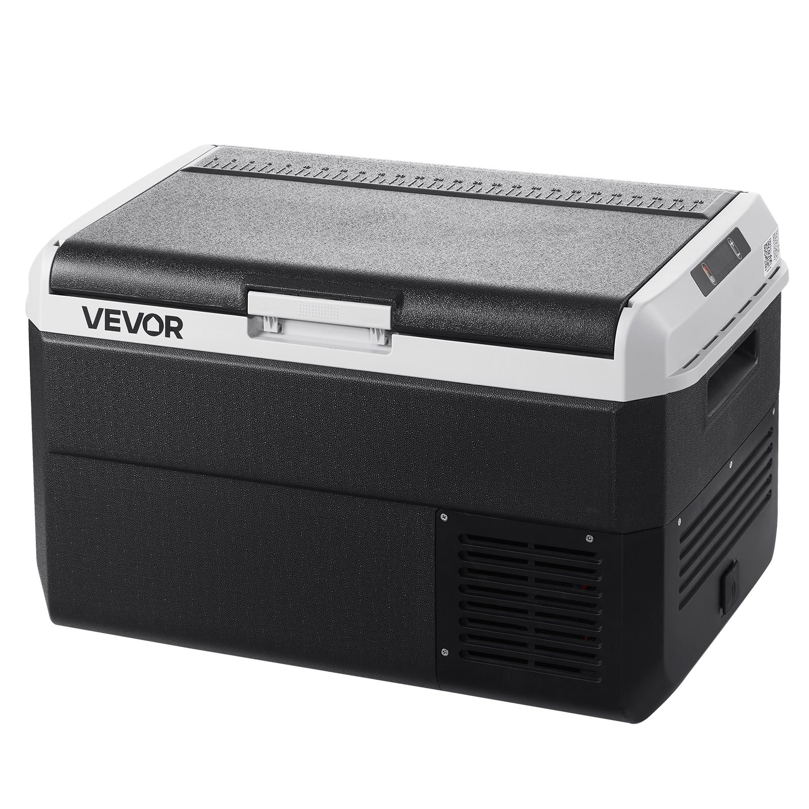 Refrigerador para coche VEVOR de 12 voltios, 42,3 cuartos/40 litros, enfriador eléctrico portátil con temperatura ajustable de -20 °C a 20 °C, compresor de 12/24 V CC y 100-240 V CA, ideal para exteriores, camping, viajes y autocaravanas.