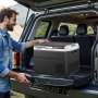 Refrigerador para coche VEVOR de 12 voltios, 52,8 cuartos/50 litros, enfriador eléctrico portátil con temperatura ajustable de -20 °C a 20 °C, compresor de 12/24 V CC y 100-240 V CA, ideal para exteriores, camping, viajes y autocaravanas.