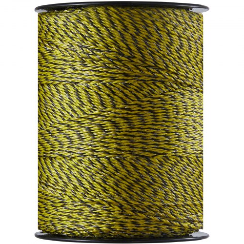 Alambre para cerca eléctrica VEVOR, 1026 m (3366 pies), alambre de polietileno portátil, 6 hebras de acero inoxidable de 3 mm de diámetro para una conductividad confiable y resistencia a los rayos UV y a la oxidación. Cuerda de cercado para caballos, ganado vacuno y ganado.