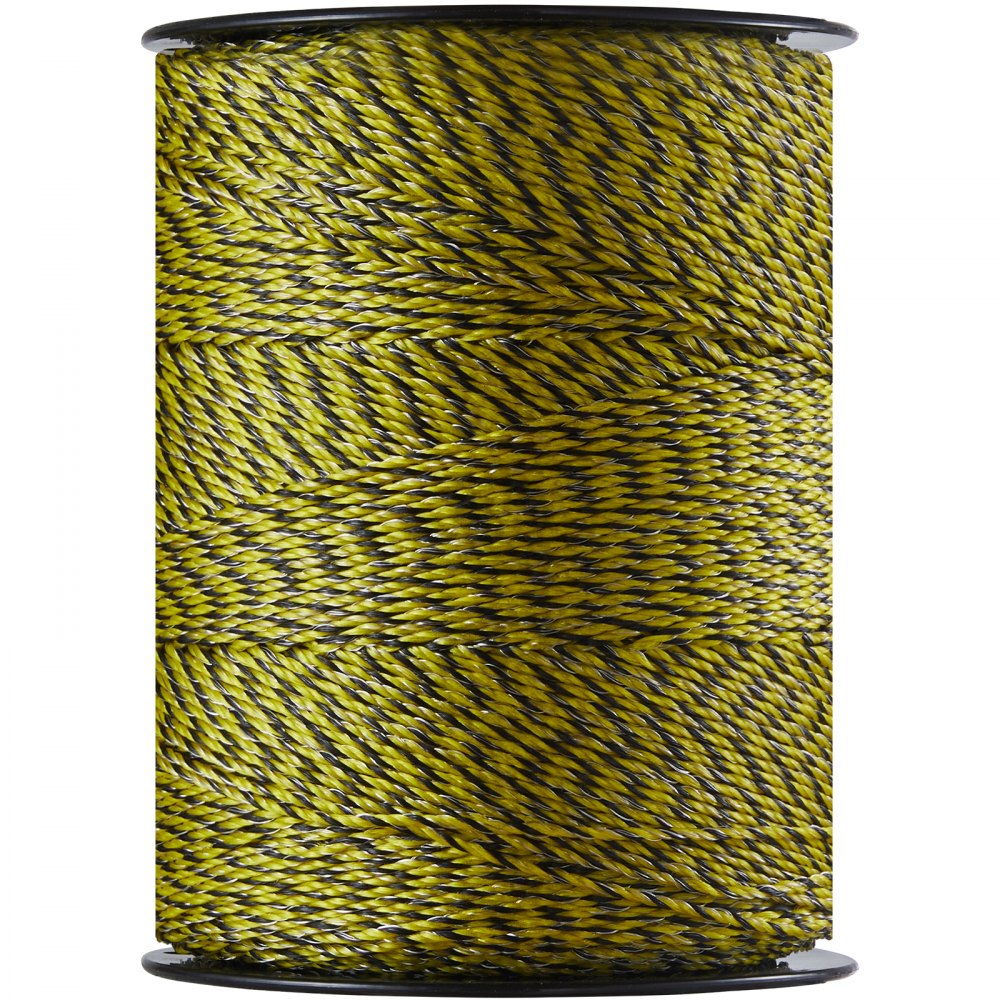 Alambre para cerca eléctrica VEVOR, 1026 m (3366 pies), alambre de polietileno portátil, 6 hebras de acero inoxidable de 3 mm de diámetro para una conductividad confiable y resistencia a los rayos UV y a la oxidación. Cuerda de cercado para caballos, ganado vacuno y ganado.