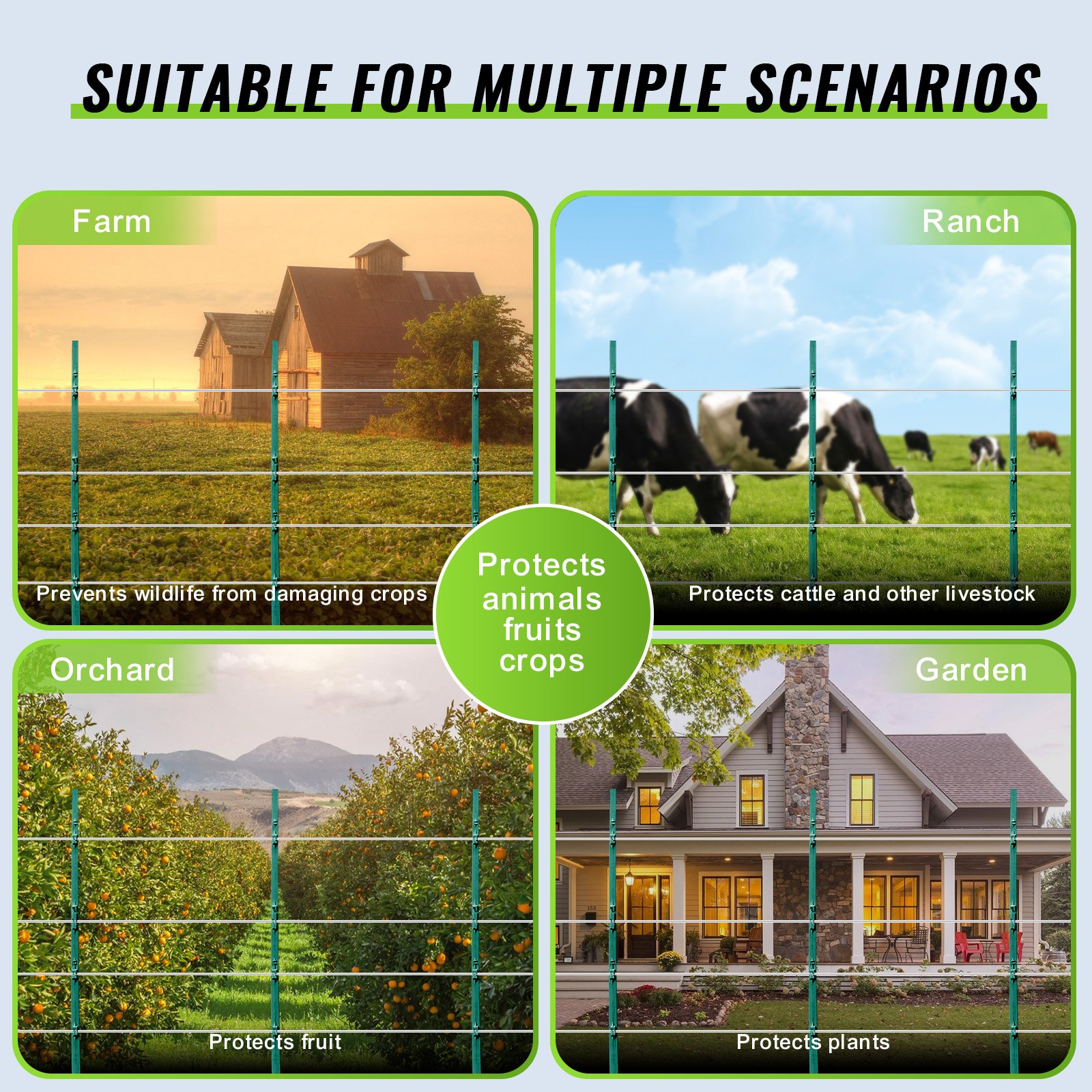 Alambre de aluminio VEVOR calibre 16 para cercas eléctricas, 500 m (1640 pies), alambre portátil para cercas eléctricas, aleación de aluminio de 1,6 mm de diámetro para mayor conductividad y resistencia a la oxidación, para caballos, ganado vacuno.