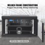 VEVOR Gabinete para servidores de red de montaje en pared 6U, 15.5'' de profundidad, gabinete para gabinete en rack para servidores, 200 lbs máx. Capacidad de carga montada en el suelo, con paneles laterales de puerta de vidrio con cerradura, para equipos de TI, dispositivos A/V