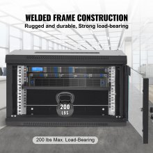 VEVOR Gabinete para servidores de red de montaje en pared 6U, 15.5'' de profundidad, gabinete para gabinete en rack para servidores, 200 lbs máx. Capacidad de carga montada en el suelo, con paneles laterales de puerta de vidrio con cerradura, para equipos de TI, dispositivos A/V
