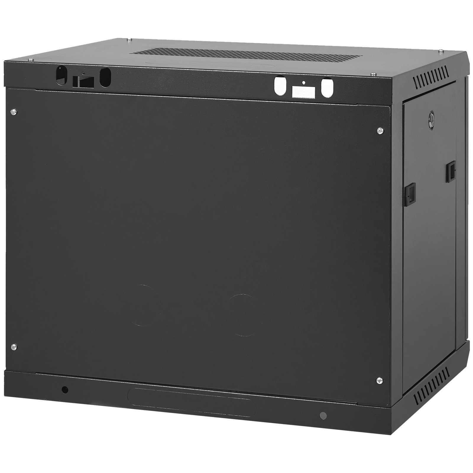 VEVOR Gabinete para servidor de red de montaje en pared 9U, 15.5'' de profundidad, gabinete para servidor en rack, 200 lbs máx. Capacidad de carga montada en el suelo, con paneles laterales de puerta de vidrio con cerradura, para equipos de TI, dispositivos A/V
