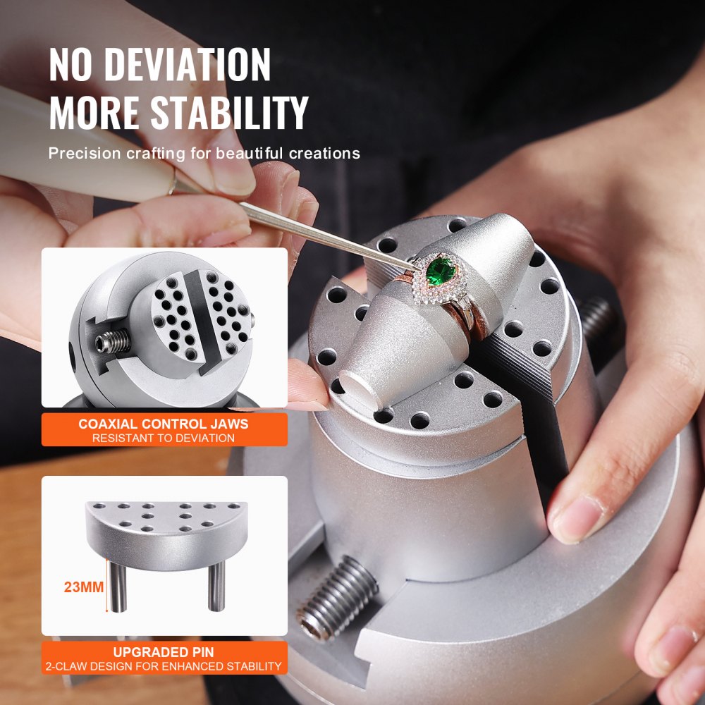 Tornillo de banco esférico VEVOR, herramienta de ajuste de grabado de 5", tornillo de banco con rotación de 360°, 69 piezas de accesorios para grabado de joyas, bloque estándar para incrustaciones de piedras preciosas y grabado a pequeña escala.