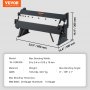Plegadora de chapa metálica VEVOR con ancho máximo de 24 pulgadas, material q235 y ángulo de curvatura de 0 a 135°.