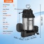 Bomba de sumidero VEVOR, 1/2 HP, 3960 GPH, sumergible, de acero inoxidable, con descarga de 1-1/2" NPT y cable de 10 pies, interruptor de flotador automático con conector de conexión, para depósito de agua en sótanos interiores.