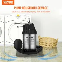 Bomba sumergible de sumidero VEVOR Bomba de agua 1/2 HP 4320GPH Sótano de acero de hierro fundido