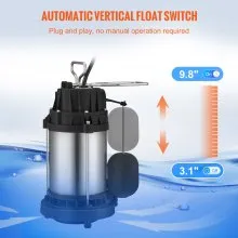 Bomba sumergible de sumidero VEVOR Bomba de agua 1/2 HP 4320GPH Sótano de acero de hierro fundido