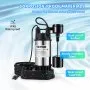 Bomba sumergible de sumidero de hierro fundido y acero VEVOR de 1,5 HP, bomba de agua sumergible de 6000 GPH con interruptor de flotador vertical integrado, para lavabo de sótano y área de inundación