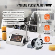 VEVOR Máquina de llenado de líquidos, capacidad de llenado de 5-650 ml, máquina llenadora automática de botellas, máquina embotelladora bomba peristáltica control digital para leche, agua, vino, bebidas, salsa de soja (boquilla única)