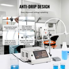 VEVOR Máquina de llenado de líquidos, capacidad de llenado de 5-650 ml, máquina llenadora automática de botellas, máquina embotelladora bomba peristáltica control digital para leche, agua, vino, bebidas, salsa de soja (boquilla única)