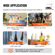 VEVOR Máquina de llenado de líquidos, capacidad de llenado de 5-650 ml, máquina llenadora automática de botellas, máquina embotelladora bomba peristáltica control digital para leche, agua, vino, bebidas, salsa de soja (boquilla única)