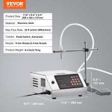 VEVOR Máquina de llenado de líquidos, capacidad de llenado de 5-650 ml, máquina llenadora automática de botellas, máquina embotelladora bomba peristáltica control digital para leche, agua, vino, bebidas, salsa de soja (boquilla única)