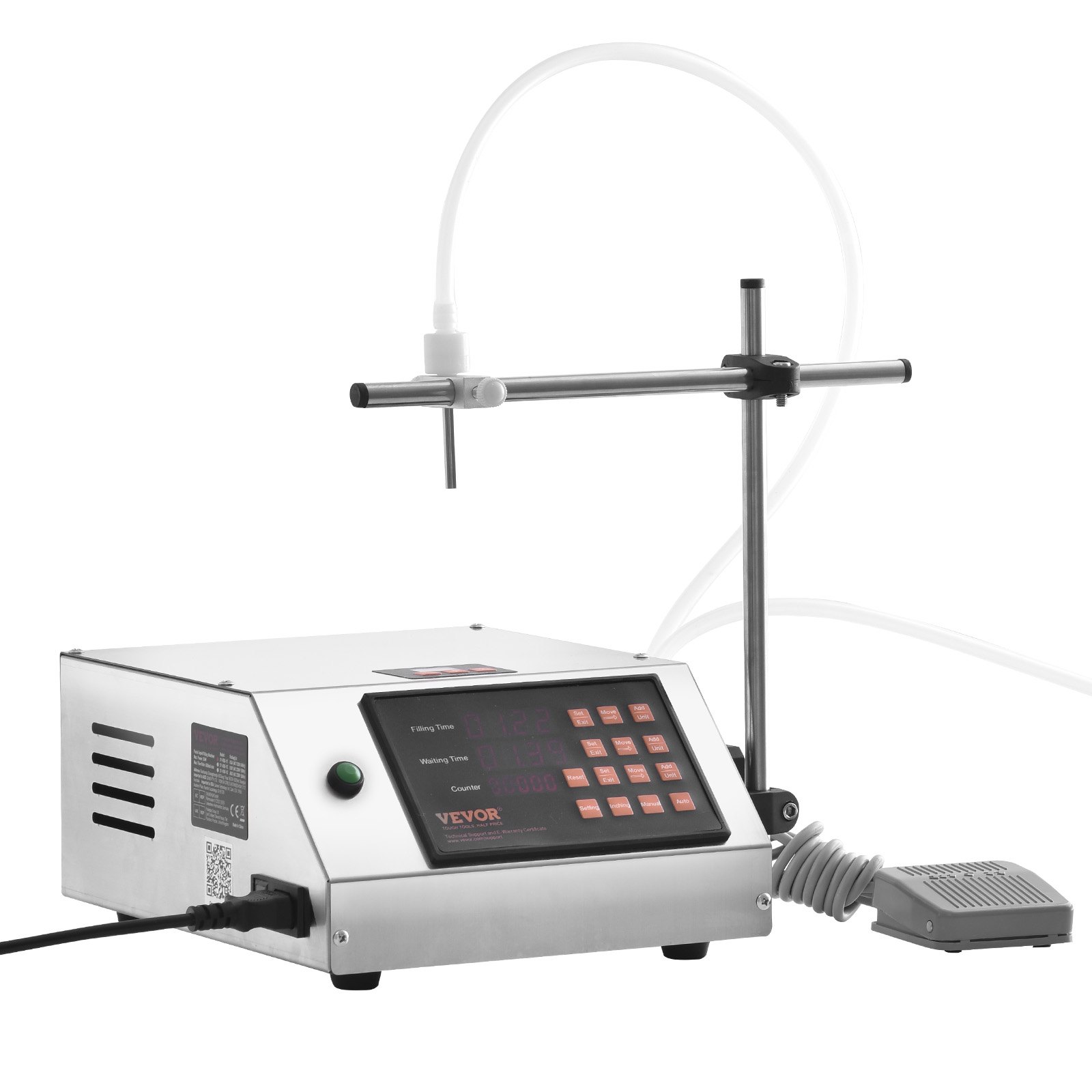Llenadora de líquidos VEVOR, capacidad de llenado de 5-650 ml, llenadora automática de botellas, embotelladora con bomba peristáltica y control digital para leche, agua, vino, bebidas y salsa de soja (boquilla única)