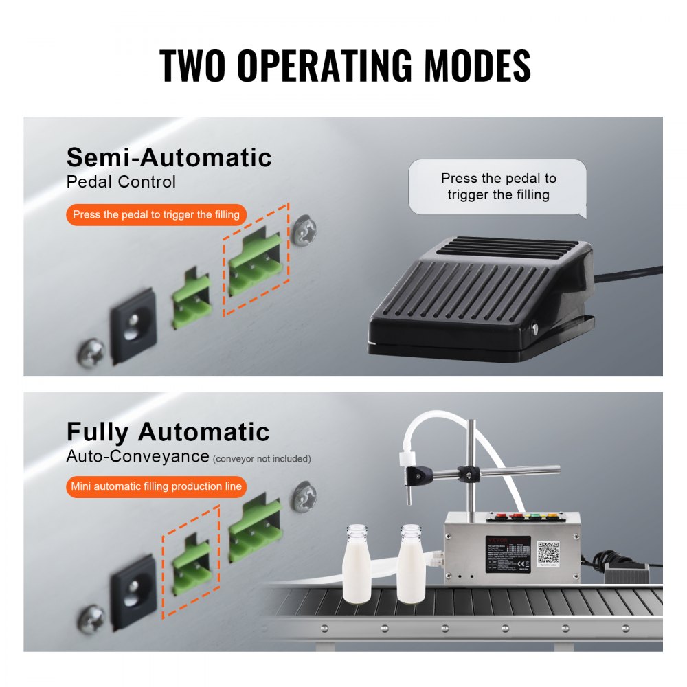 Máquina llenadora de líquidos VEVOR, capacidad de llenado de 10-4000 ml, llenadora automática de botellas, máquina embotelladora con control digital para leche, agua, vino, bebidas, salsa de soja, vinagre y alcohol (boquilla única)