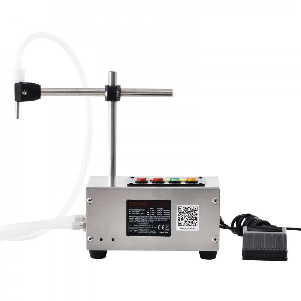 Máquina llenadora de líquidos VEVOR, capacidad de llenado de 10-4000 ml, llenadora automática de botellas, máquina embotelladora con control digital para leche, agua, vino, bebidas, salsa de soja, vinagre y alcohol (boquilla única)