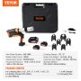 Crimpadora de tubos inalámbrica profesional VEVOR de 18 V, apta para tubos de acero inoxidable, cobre y PEX de 1/2" a 2", con giro de 360°, motor sin escobillas e incluye 6 mordazas de crimpado.