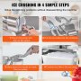 VEVOR Picadora de hielo Maquina de hielo Máquina de cono de nieve comercial de 110 V de 500 lb/h máquina de hielo raspado eléctrica con cuchillas