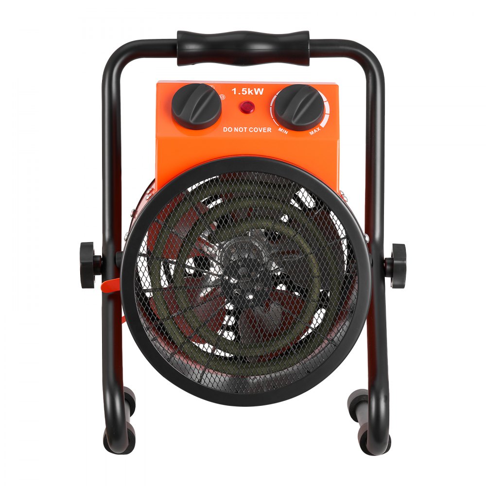 Calefactor para invernadero VEVOR, calefactor eléctrico de 1500 W con termostato, elemento calefactor tubular, ángulo ajustable de 25°, protección IPX4 y contra sobrecalentamiento, ideal para carpas de cultivo, invernaderos, salas de flores y oficinas en casa.