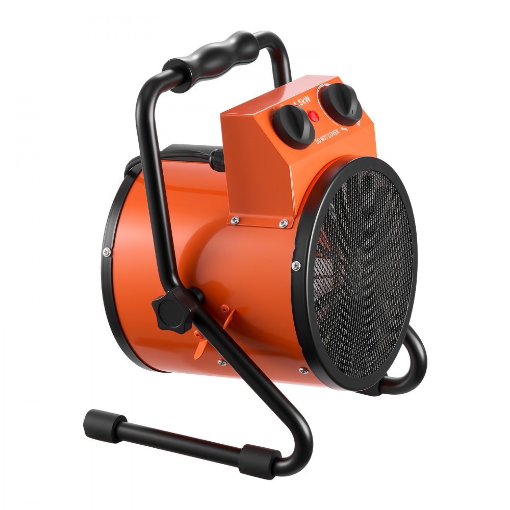 Calefactor para invernadero VEVOR, calefactor eléctrico de 1500 W con termostato, elemento calefactor tubular, ángulo ajustable de 25°, protección IPX4 y contra sobrecalentamiento, ideal para carpas de cultivo, invernaderos, salas de flores y oficinas en casa.