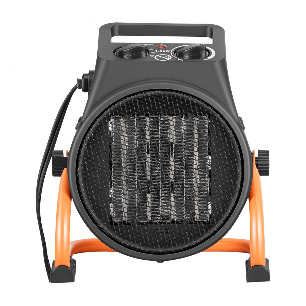 Calefactor para invernadero VEVOR, calefactor eléctrico PTC de 1500 W con termostato, ventilador, modos de calor bajo y alto, ángulo ajustable de 15°, protección contra sobrecalentamiento, para carpa de cultivo, invernadero, sala de flores, oficina en casa