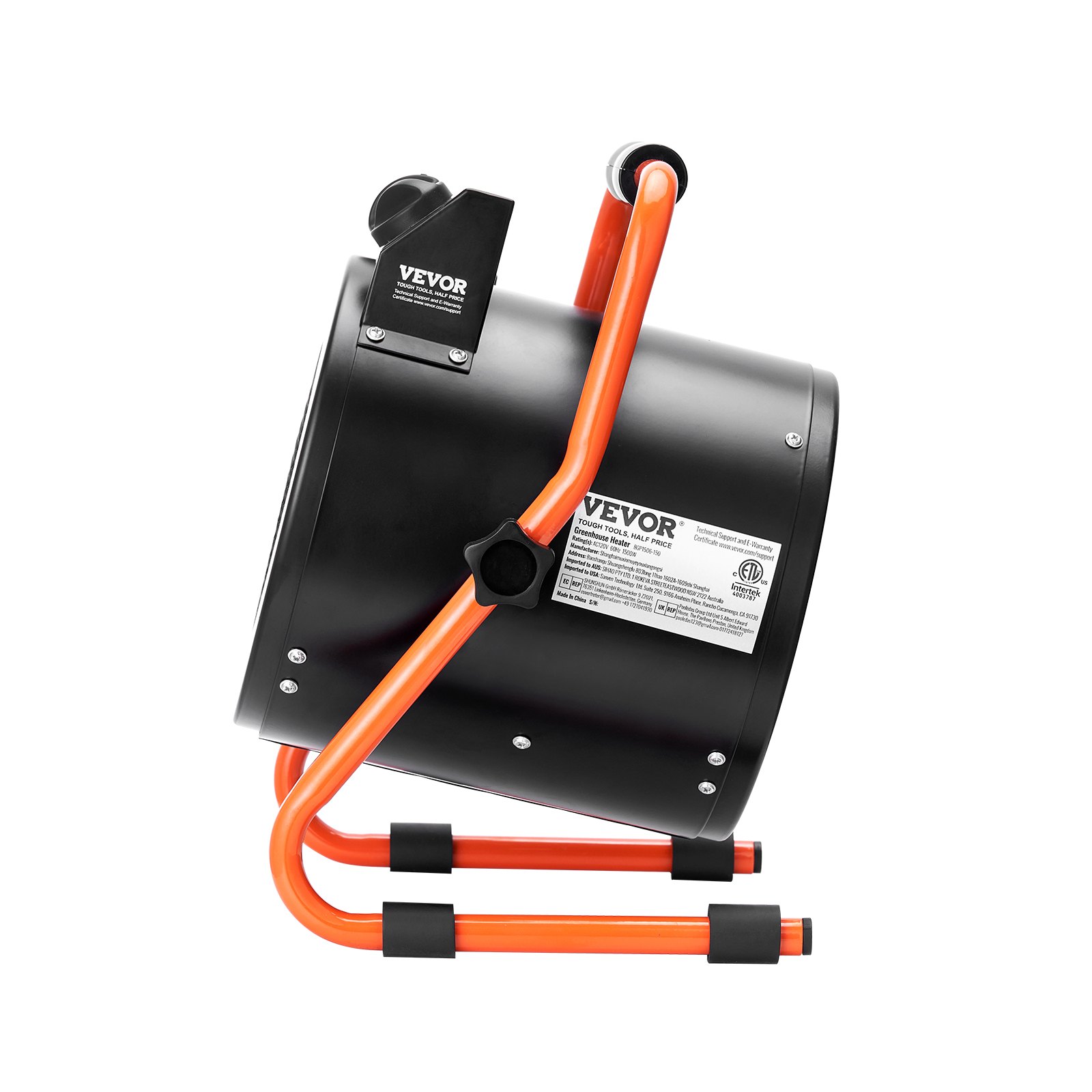 Calentador de invernadero VEVOR con termostato, 1500 W de calentamiento rápido con protección contra sobrecalentamiento, 2 velocidades para armario de cultivo pequeño, ventilador calefactor eléctrico portátil para invernadero, sala de flores y lugar de trabajo.