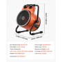 Calefactor para invernadero VEVOR, calefactor eléctrico de 1500 W con ventilador y modos de alta potencia, protección IPX4, ángulo ajustable de 25°, protección contra sobrecalentamiento, para carpas de cultivo, invernaderos pequeños, salas de flores, oficinas en casa