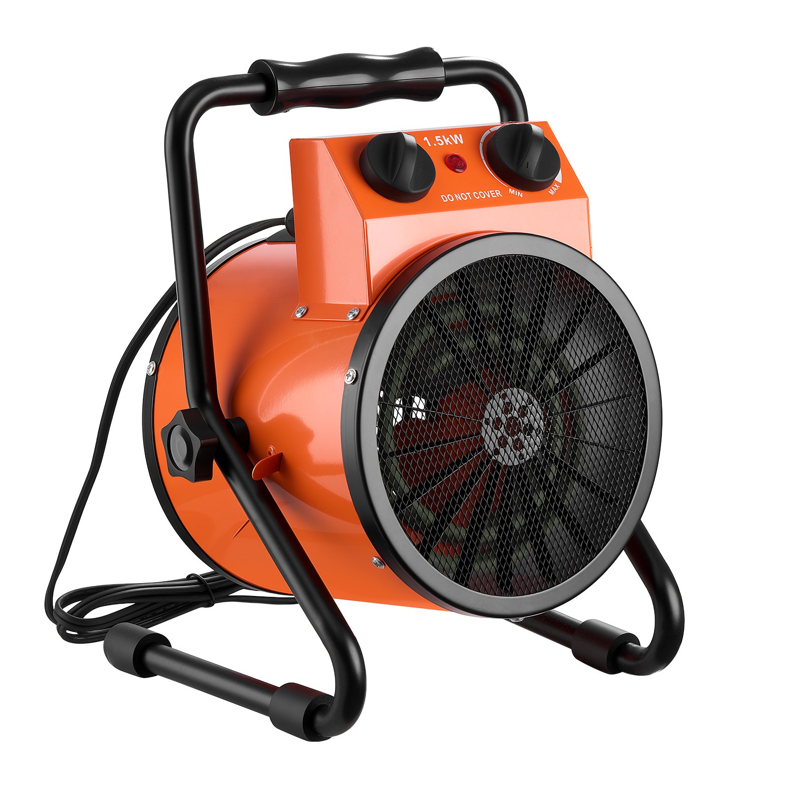 Calefactor para invernadero VEVOR, calefactor eléctrico de 1500 W con ventilador y modos de alta potencia, protección IPX4, ángulo ajustable de 25°, protección contra sobrecalentamiento, para carpas de cultivo, invernaderos pequeños, salas de flores, oficinas en casa