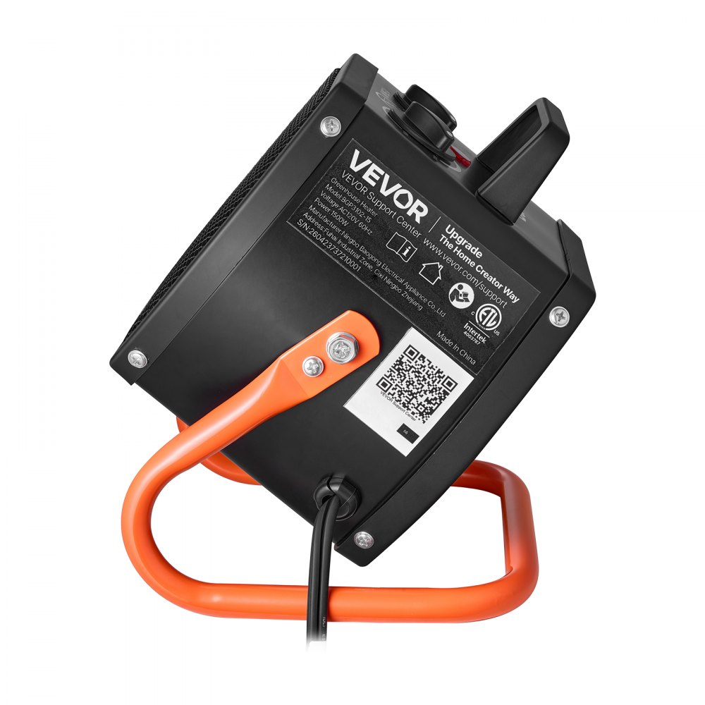 Calefactor para invernadero VEVOR, calefactor eléctrico PTC de 1500 W con ventilador, modos de calor bajo y alto, ángulo ajustable de 40°, protección contra sobrecalentamiento, portátil para carpas de cultivo, invernaderos pequeños, salas de flores, oficinas en casa