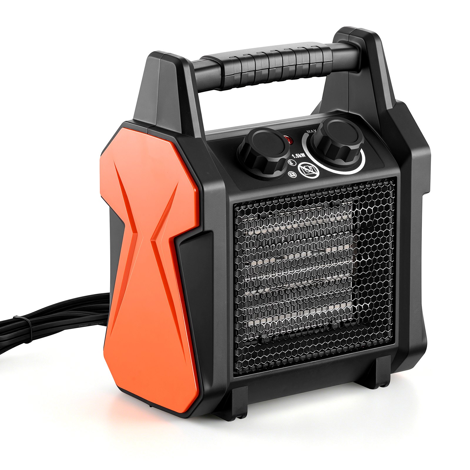Calefactor para invernadero VEVOR, calefactor eléctrico PTC de 1500 W con ventilador, modos de calor bajo y alto, protección contra sobrecalentamiento, apagado automático en caso de vuelco, portátil para carpas de cultivo, invernaderos pequeños, salas de flores, oficinas en casa
