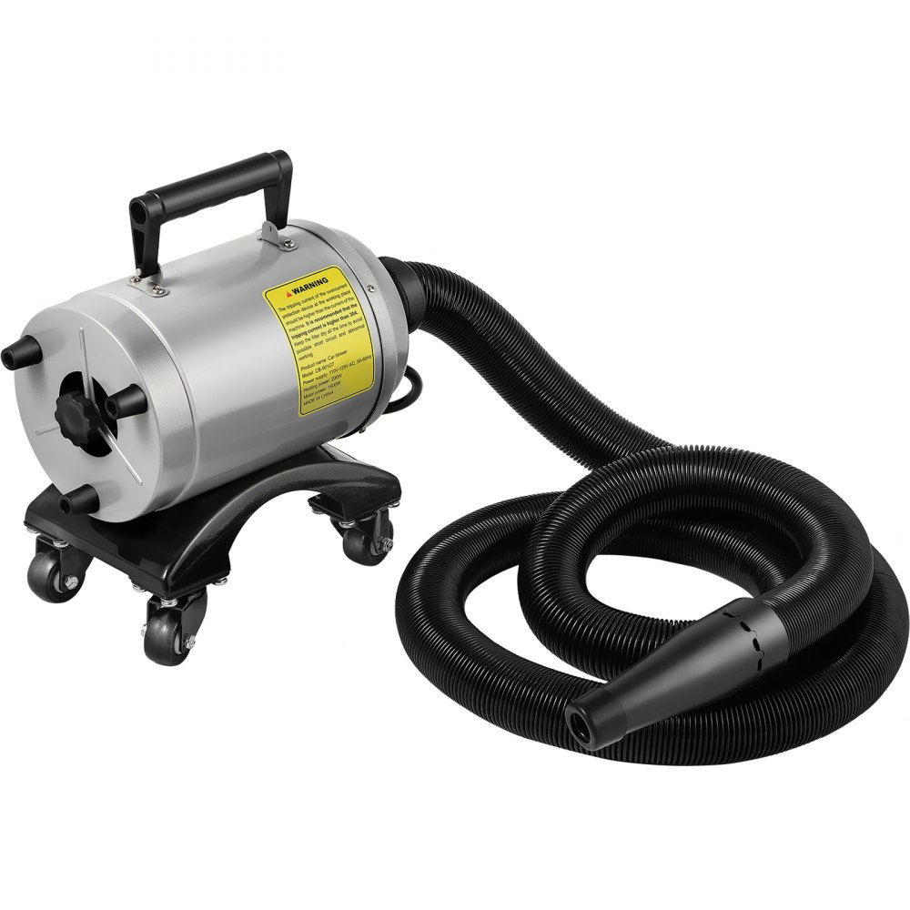 VEVOR Secador de aire para automóvil, soplador de aire para secador de automóvil de alta velocidad y temperatura de 5.0HP 180 CFM 110V 5-20P (20A) enchufe, con ruedas y manguera flexible de 20 pies y 2 boquillas de chorro de aire para máquina de secado de agua de lavado de automóvil